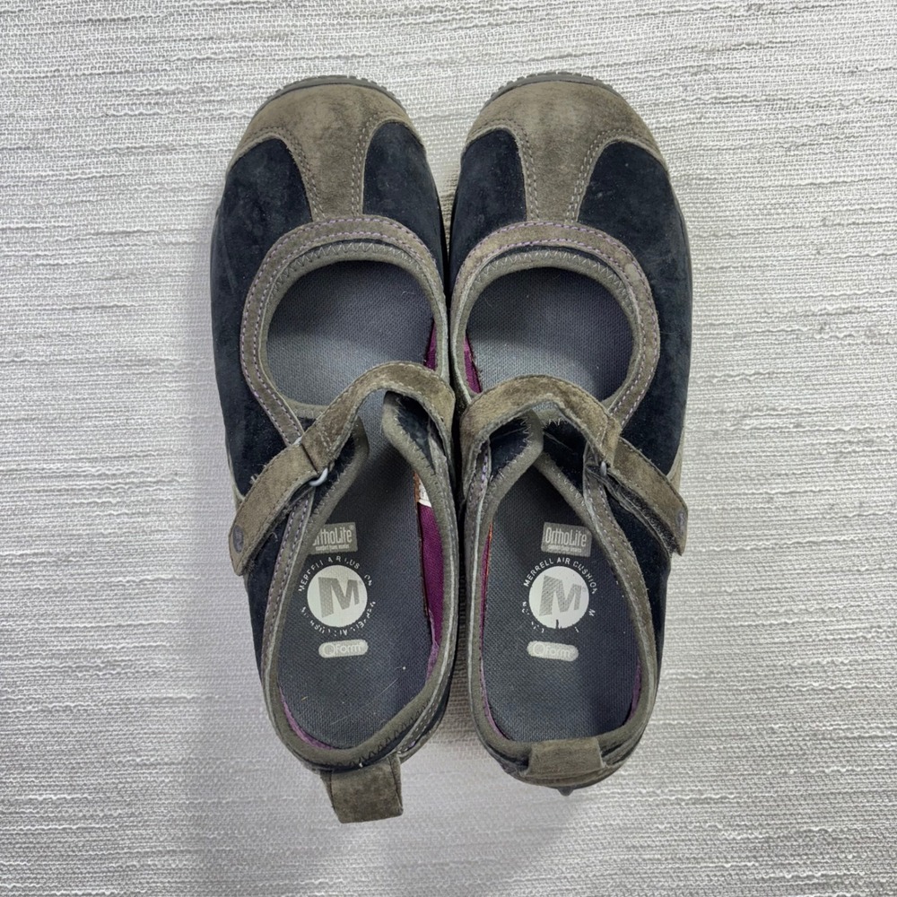 Merrell Circuit Black Suede Mary Jane Flats Womens 7